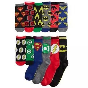 Men's 12 Days of Socks DC Comics Crew/Low Cut Socks, Justice League